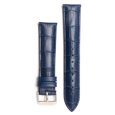 20mm Blue mock-croc Leather Watch Strap - Kartel