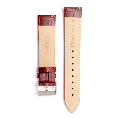 20mm Maroon Mock-croc Leather watch Strap - Kartel