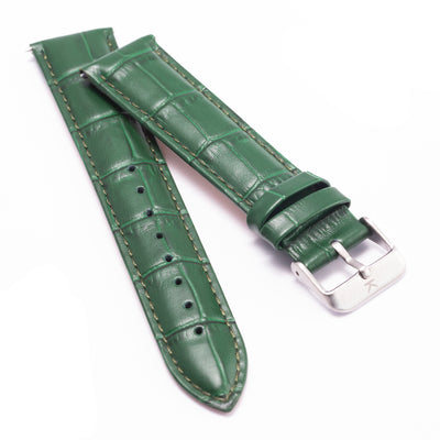 20mm Green mock-croc Leather watch Strap - Kartel