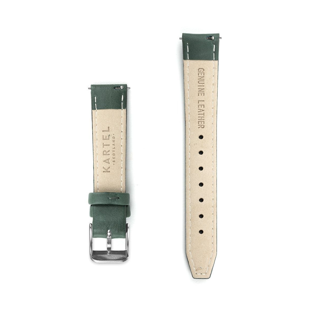 Green Leather Watch Strap - 16mm Width Watch Strap - Kartel Scotland