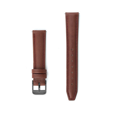 Maroon Stitched Leather Watch Strap - 16mm Width Watch Strap - Kartel Scotland