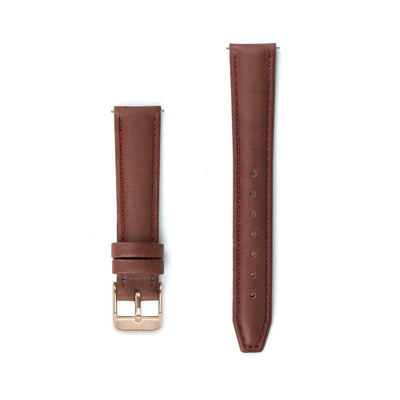 Maroon Stitched Leather Watch Strap - 16mm Width Watch Strap - Kartel Scotland