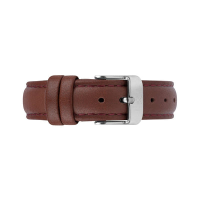 Maroon Stitched Leather Watch Strap - 16mm Width Watch Strap - Kartel Scotland