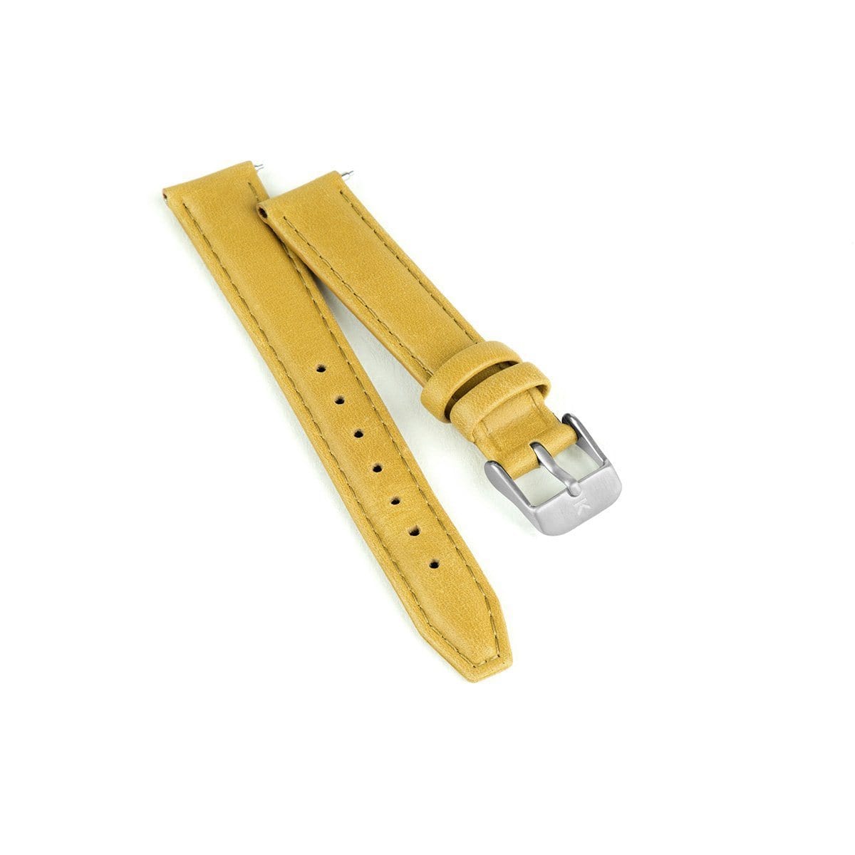 Mustard Stitched Leather Watch Strap - 16mm Width Watch Strap - Kartel Scotland
