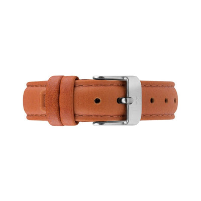 Tangerine Orange Stitched Leather Strap - 16mm Width Watch Strap - Kartel Scotland
