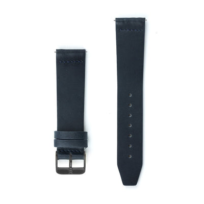 Navy Blue Flat Leather Watch Strap - 20mm Width Watch Strap - Kartel Scotland