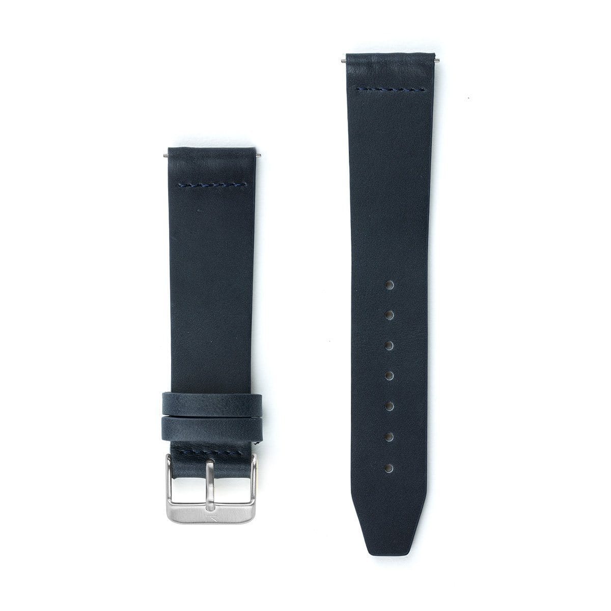 Navy Blue Flat Leather Watch Strap - 20mm Width Watch Strap - Kartel Scotland