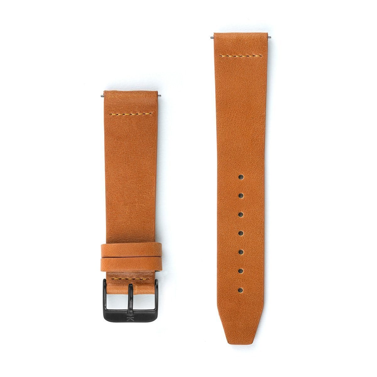 Tan Flat Leather Watch Strap - 20mm Width Watch Strap - Kartel Scotland