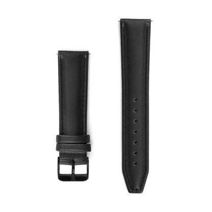 Black Stitched Leather Watch Strap - 20mm Width Watch Strap - Kartel Scotland
