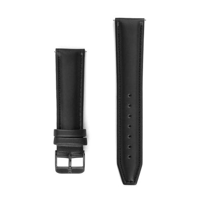 Black Stitched Leather Watch Strap - 20mm Width Watch Strap - Kartel Scotland
