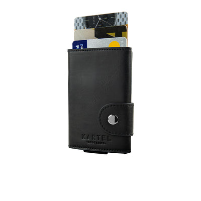 Black Wallet With Metal Card Holder - Kartel