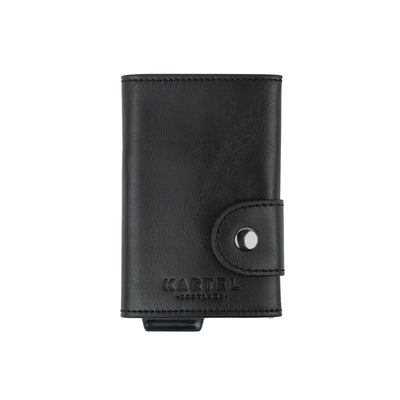 Black Wallet With Metal Card Holder - Kartel