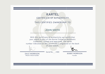 Certificate of Authenticity