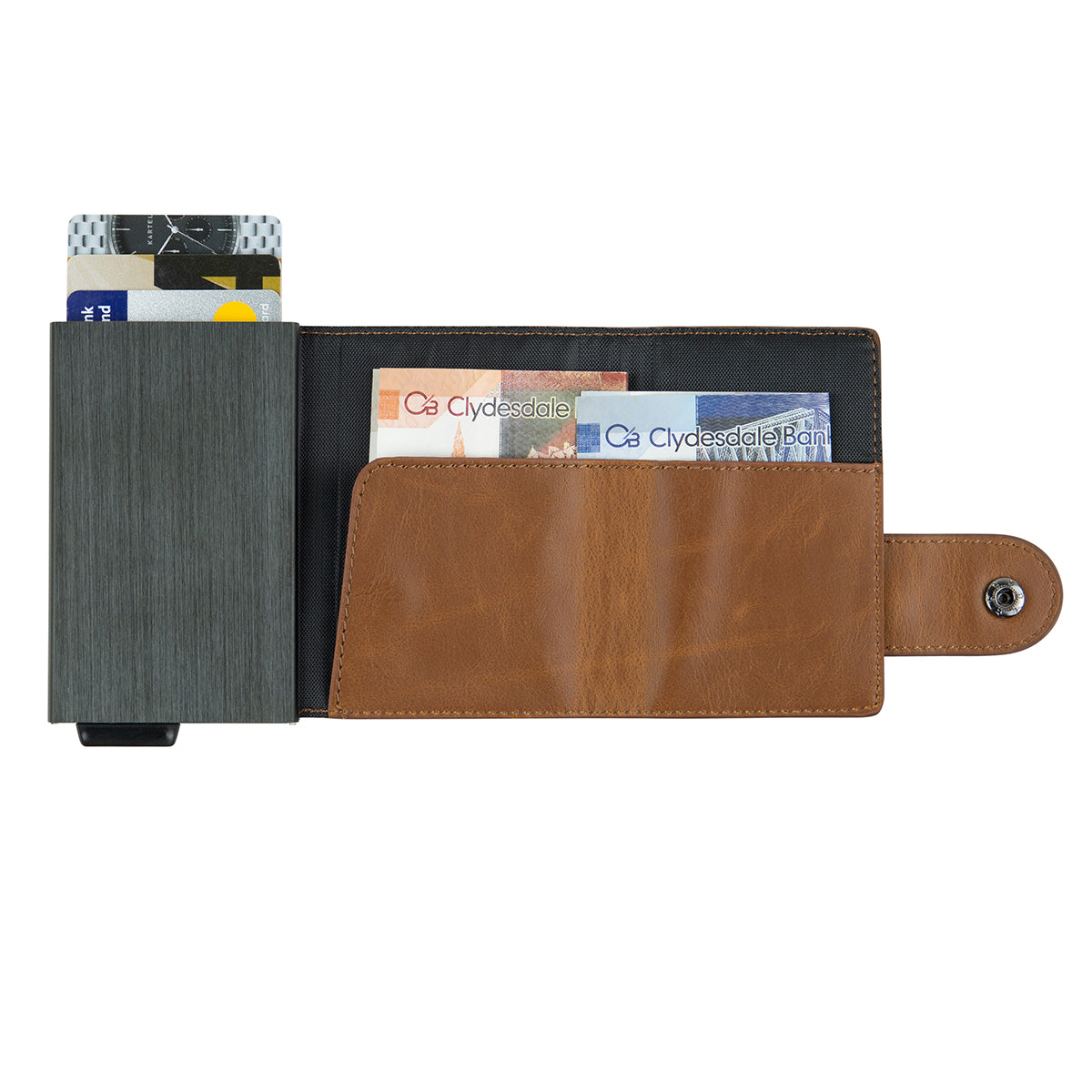 Brown Wallet With Metal Card Holder